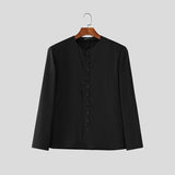 WIAOFELLAS  -  Men Blazer Solid Color O-neck Long Sleeve Button Casual Male Suit Streetwear 2026 Spring Fashion Leisure Thin Coats Men