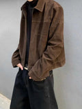 WIAOFELLAS  -  Y2K Men's Jacket Streetwear Fashion Slim Fit Long Sleeve Zipper Lapel Jackets For Mens Autumn Winter Outdoor Casual Crop Coats