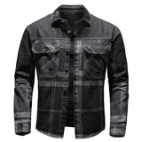 WIAOFELLAS  -  New Autumn Denim Shirt Men Long Sleeve Quality Cowboy Shirts Men's Casual Plaid Jeans Outwear Male Coat Clothing MY868