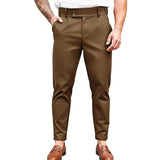 WIAOFELLAS  -  Mens Slim Fit Button Stretch Tight Tapered Fashion Skinny Pants 2025 Summer New Trend Business Casual Trousers Mens Clothing