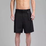 Wiaofellas  -  Mens Plain Loose Casual Suit Shorts Summer Fashion Youth Campus Trend Lightweight  Mid Length Shorts Men'S Clothing New