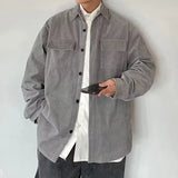 WIAOFELLAS  -  Retro Corduroy Shirt Men Loose Casual Workwear Jacket American Style Fashion