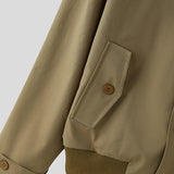 WIAOFELLAS  -  Men Jackets Solid Color Stand Collar Long Sleeve Zipper Button Male Coats Streetwear Fashion Casual Jackets Outerwear