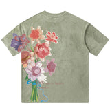 WIAOFELLAS  -  Men Hip Hop Streetwear Retro T Shirt Floral Print  Tshirt Cotton T-Shirt Short Sleeve Racing Style Couple Tops Tees New