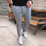 WIAOFELLAS  -  Plus Size M-5XL Men Striped Ankle Length Jogger Pants Casual  Cotton Slim Skinny Sweatpants Long  Street