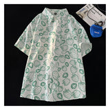 WIAOFELLAS  -  Casual Cute Polo Shirt Cartoon Pattern T Shirt Men Women Unisex Classic Short Sleeve Tops Teenagers College Button Down Tops