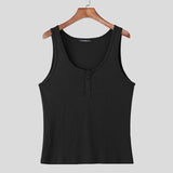 WIAOFELLAS  -  Men Tank Tops Solid Color O-neck Sleeveless Male Vests Summer Streetwear Knitted Fashion Casual Men Clothing S-5XL
