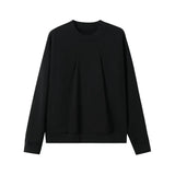 Wiaofellas  -  Korean Fashion Crewneck Sweatshirts For Men Casual Design Pullover Y2K Hoodies Solid Color Streetwear Long Sleeve Tops