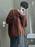 WIAOFELLAS  -  Autumn and Winter High-Quality Knitwear Sweater Men Pullover Round Neck Long-Sleeved Knitted Cashmere O-Neck Large Loose C54