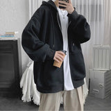 Wiaofellas Autumn New Baggy Hooded Jacket Male Student Korean Loose Zipper Cardigan Sweatshirt Harajuku Hoodie Men Clothing