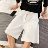 WIAOFELLAS  -  Mens Suit Shorts Summer Fashion Korean Version Solid Color Drape Five-Point Pants Popular Casual Trend Loose Street Y2k Shorts