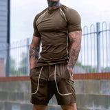 Wiaofellas  -  New Style Summer New Sports Casual Clothing Shorts Men's Clothing Short Sleeved Shorts Running Fitness Clothing Trendy Sets
