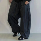 WIAOFELLAS  -  Mens Pants Blue Stripes Pockets Autumn Casual Antibacterial Wear-Resistant Anti Fouling Ankle Pants Men's Clothing Unisex