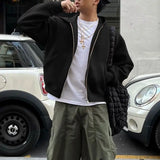 WIAOFELLAS  -  Men Hoodies Solid Zipper Hooded Long Sleeve Casual Sweatshirts Men Streetwear Loose Fashion Male Cardigan Zip Hoodie