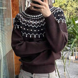 Wiaofellas  -  Autumn Winter Casual Mens Jumper Tops Knitting Long Sleeve Crew Neck Sweaters For Men Daily Leisure Slim Knitted Sweater