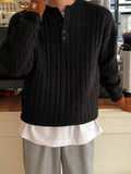 WIAOFELLAS  -  New Winter Men's Sweaters Casual Round Collar Knitting Tops Thickened Pullover Male Loose Tops Niche Design