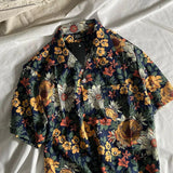 WIAOFELLAS  -  Summer Fashionable Plant Floral Cuban Collar Short-Sleeved Floral Shirt For Men Women Trendy Hawaiian Japanese Retro Shirt