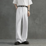 WIAOFELLAS  -  Business Luxury Draped Suit Pants Men Fashion Dress Pants Korean Loose Straight Casual Pants Men's Office Formal Male Trousers