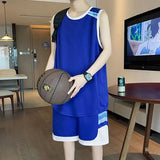 Wiaofellas  -  Men's Quick Dry Basketball Jersey Set Sleeveless Top and Shorts