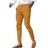 Wiaofellas  -  Men's Twill Cotton Stretch Fashion Youth Street Slim Pencil Skinny Pants