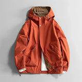 Wiaofellas  -  Hight Street Windbreaker Men Hooded Workwear Jacket Spring Autumn Casual Hoodie Loose Fit Fashion Streetwear Sports Cargo Coats