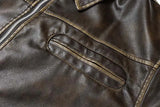 WIAOFELLAS  -  Men EONMODISH Men's Wear | 2025 Spring American Street Trendy Brushed Leather Jacket New Fashion