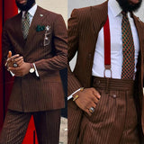 WIAOFELLAS  -  Fashion Wedding Men Suit Business Tailor-Made Party Tuxedo 2 Pieces Groom Wear Coat Pants Party Singer Groom Size Customized