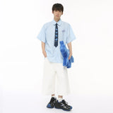 Wiaofellas  -  Men's Wear Summer New Korean Style Solid Color Minimalist High Street Wide Leg Calf-length Jeans