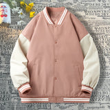 WIAOFELLAS  -  Man’s Varsity Baseball Jacket Retro Multi-coloured Bomber Jacket Preppy Style Streetwear Men Women Coat Loose Fit Outwear