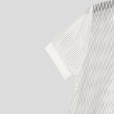 WIAOFELLAS  -  Men Shirt Hollow Out Lapel Short Sleeve Transparent Male Shirts Solid Streetwear Summer 2025 Fashion Casual Camisas