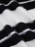 Wiaofellas  -  Contrast Striped Sweater For Male Casual Loose O Neck Long Sleeve Cashmere Pullover Jumpers Autumn Thicken Warm Knitted Blouse