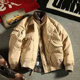 Wiaofellas  -  Male Baseball Jackets Loose Men's Bomber Coats Winter Thick Warm Cheap Sale On Offer Clothing Fashion Casual Work Vintage