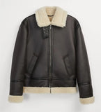 WIAOFELLAS  -  Winter Warm Lapel Suede Lambskin Jacket New Retro Fur One Zipper Jacket For Men