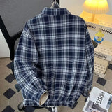 WIAOFELLAS  -  Spring and autumn new plaid double-sided jacket male couple double-sided jacket simple Korean version of the trend fashion coat