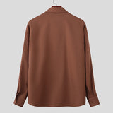 Wiaofellas  -  Men Shirt Printing Lapel Long Sleeve Button Loose Casual Men Clothing Streetwear Korean Style Fashion Tops Male Shirts