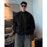 WIAOFELLAS  -  A large-sized men's jacket with a high-end American style in winter, featuring thickened lambskin and granular fleece