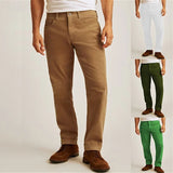 WIAOFELLAS  -  Business Casual Pants For Mens Spring Autumn Fashion Solid Color Loose Straight Trousers Men Vintage Textured Corduroy Pants