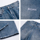 WIAOFELLAS  -  Vintage Jeans Men Frayed European Style Loose Ankle Length Hole Bleached Fitness Autumn Punk Trouser All-match Slouchy Hipster