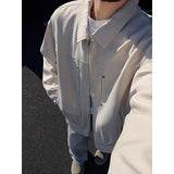 WIAOFELLAS  -  Spring Black Jacket Men Fashion Casual Apricot Jacket Men Streetwear Korean Loose Bomber Jacket Mens Short Coat M-3XL