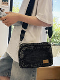WIAOFELLAS  -  Canvas cash register shoulder messenger bag multi-layer cloth bag unisex wallet