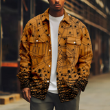 WIAOFELLAS  -  Halloween Jacket for Men Spider Print Spider web Long Sleeve Orange Zipper Jacket Casual