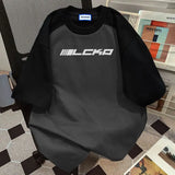 WIAOFELLAS  -  New Summer Black Grey Retro Patchwork Football Jersey Y2K Tshirt Sports Breathable Short Sleeve O-neck T-shirt for Women