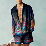 Wiaofellas  -  Set of Shirts Botanical Pattern 3D Print Fashion Shirts Casual Men Beach Shorts Summer Streetwear Hawaiian Clothes Clothing