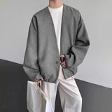 WIAOFELLAS  -  Men Jackets Solid Color Long Sleeve Open Stitch Casual Male Thin Coats Loose Streetwear Fashion Cardigan Outerwear Men