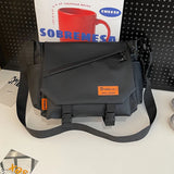 WIAOFELLAS  -  Retro messenger bag men's design simple shoulder bag fashion messenger bag students' class bag