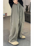 WIAOFELLAS  -  Vintage Baggy Man Gray Sweatpants Joggings Korean Fashion Sports Pants Harajuku Casual Loose Trousers Spring Autumn Men Clothing