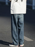 WIAOFELLAS  -  Autumn Jeans Men Frayed Baggy All-match Hip Hop Harajuku Full Length American Style High Street Popular Washed Denim Trousers