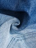 WIAOFELLAS  -  Men's blue denim shorts. The ripped and worn style is popular.