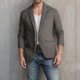 WIAOFELLAS  -  Business Men Style Casual Suit Jackets Fall Fashionable Turn-down Collar Button-up Blazer Jacket For Mens Vintage Slim Coat