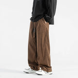 Wiaofellas  -  Corduroy Pants Men Spring Autumn Pants Men's Work Baggy Homme Casual Pants Korean Style Black Loose Straight Pants Streetwear